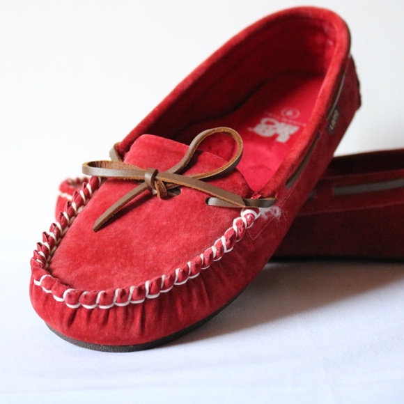 LAMO Red Suede Moccasins Indoor Outdoor Women's Size 9 (fits like an 8.5) Fall - Picture 12 of 12